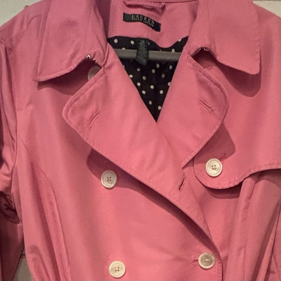 Ralph Lauren Pink Trench Coat Classic Tailored Design size 1X - Picture 3 of 16